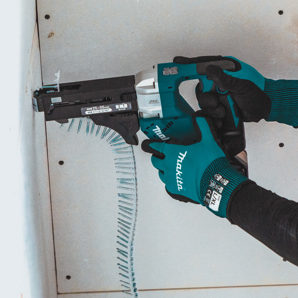 Makita DFR453Z LXT Cordless Brushless Collated Screwdriver 18V 41MM (1-5/8") Auto Feed Screwdriver with Silent Clutch