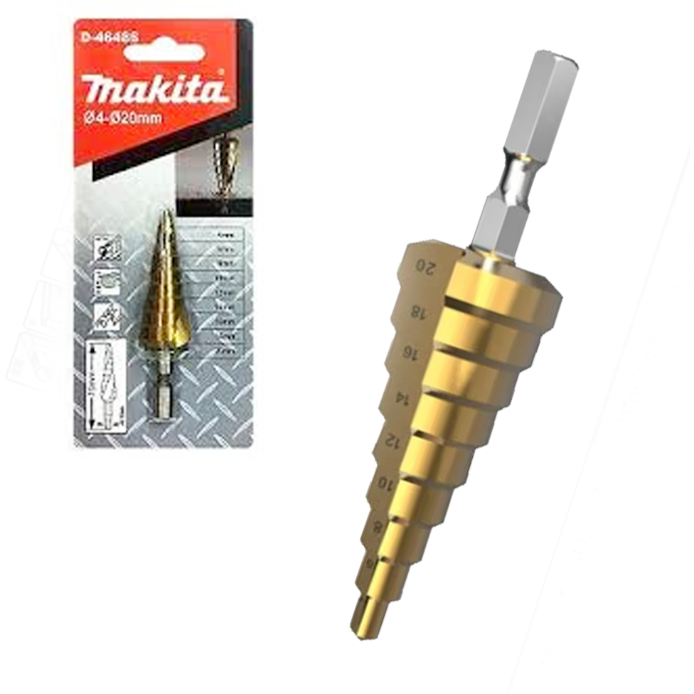 Makita D-46442 Step Drill Bit 1/4" 4-20mm | Makita by KHM Megatools Corp.